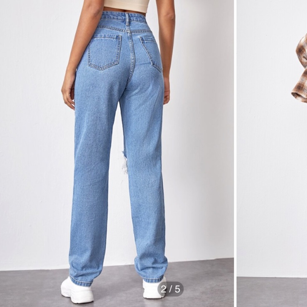 super cute straight leg ripped jeans